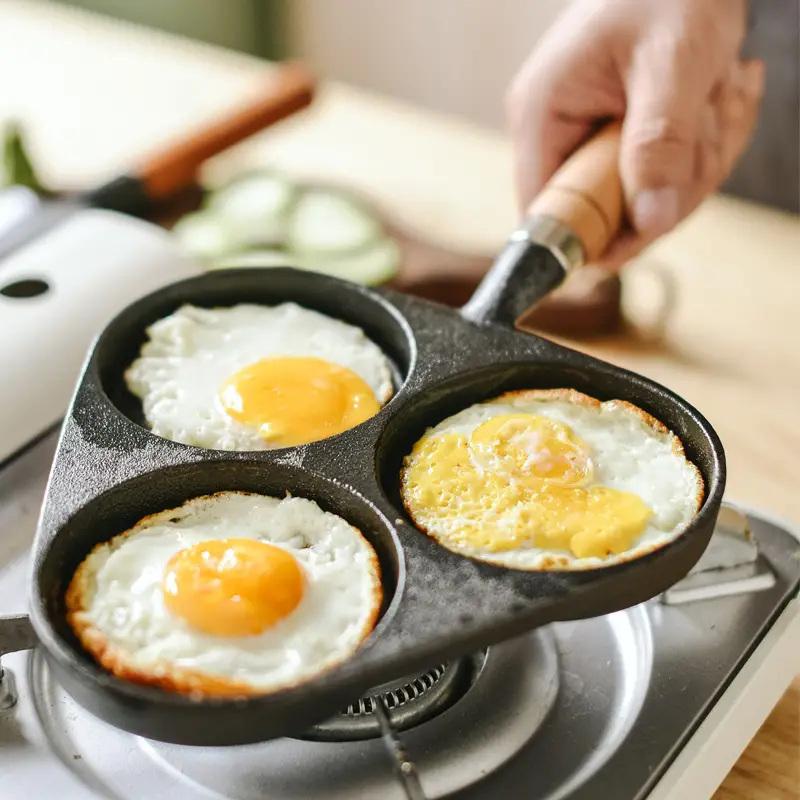 1pc Nonstick Cast Iron Omelette Pan for Eggs, Burgers, Dumplings, and Cakes  - Perfect for Home Cooking
