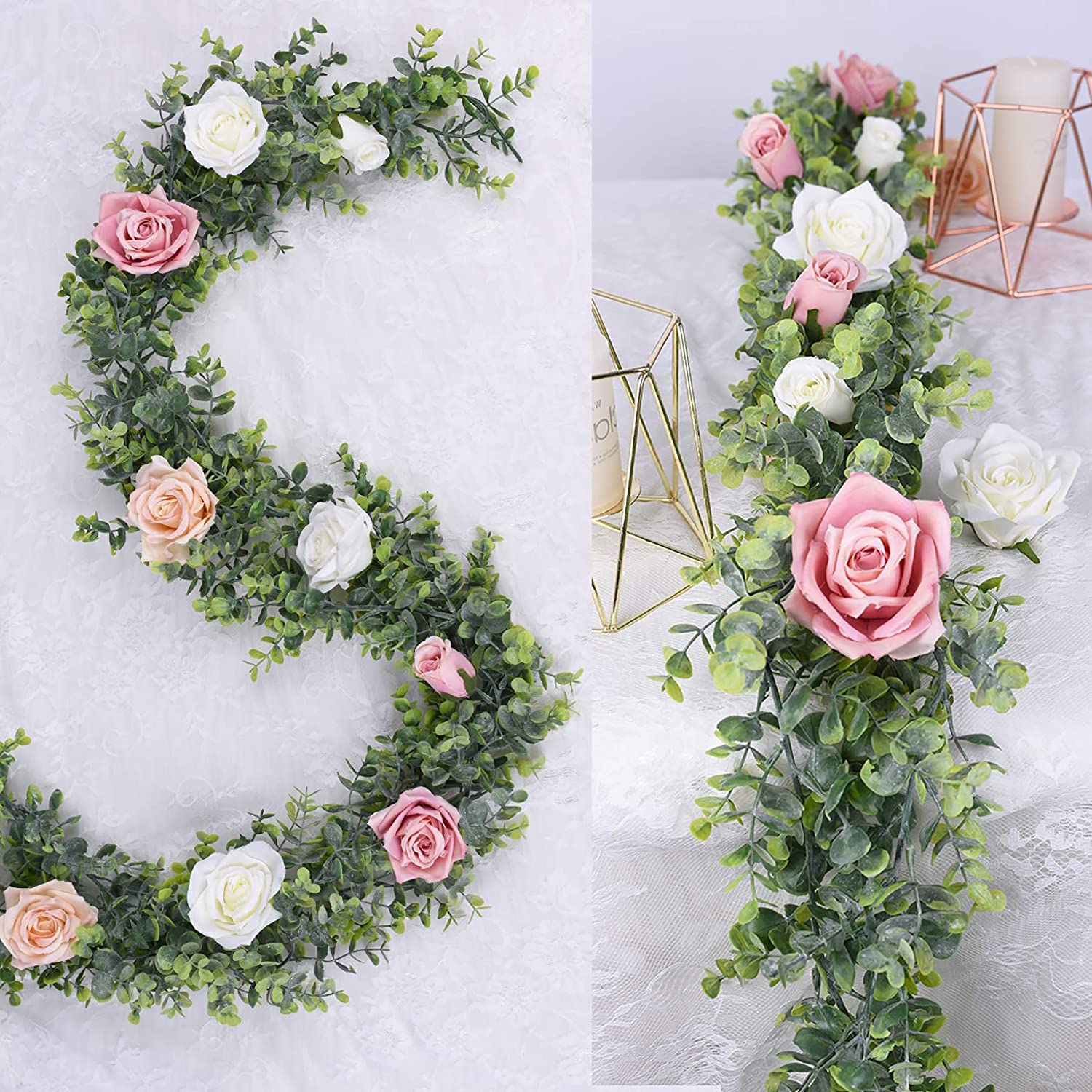 190CM artificial wedding decoration fake vine plant leaf garland home  garden wall eucalyptus faux plants fake