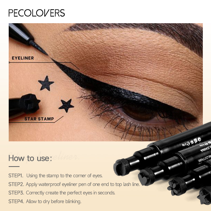 Double Head Liquid Eyeliner Pen Eyeliner Stamp Moon Star Temu