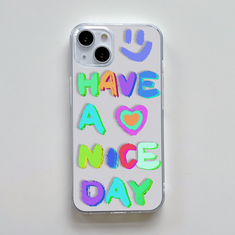 transparent cute letters print clear phone case Temu United Arab