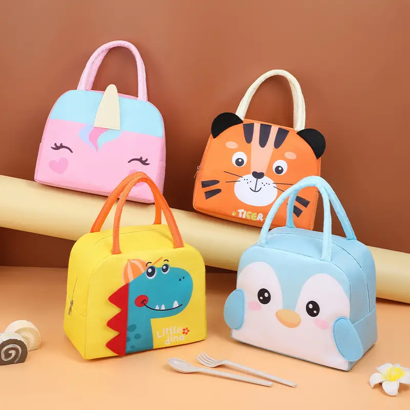 New Cartoon Insulated Lunch Box Tote Bag Hand-held Bento Bag 3d  Three-dimensional Lunch Insulation Bag Aluminum Foil Thickened Lunch Box Bag  - Temu