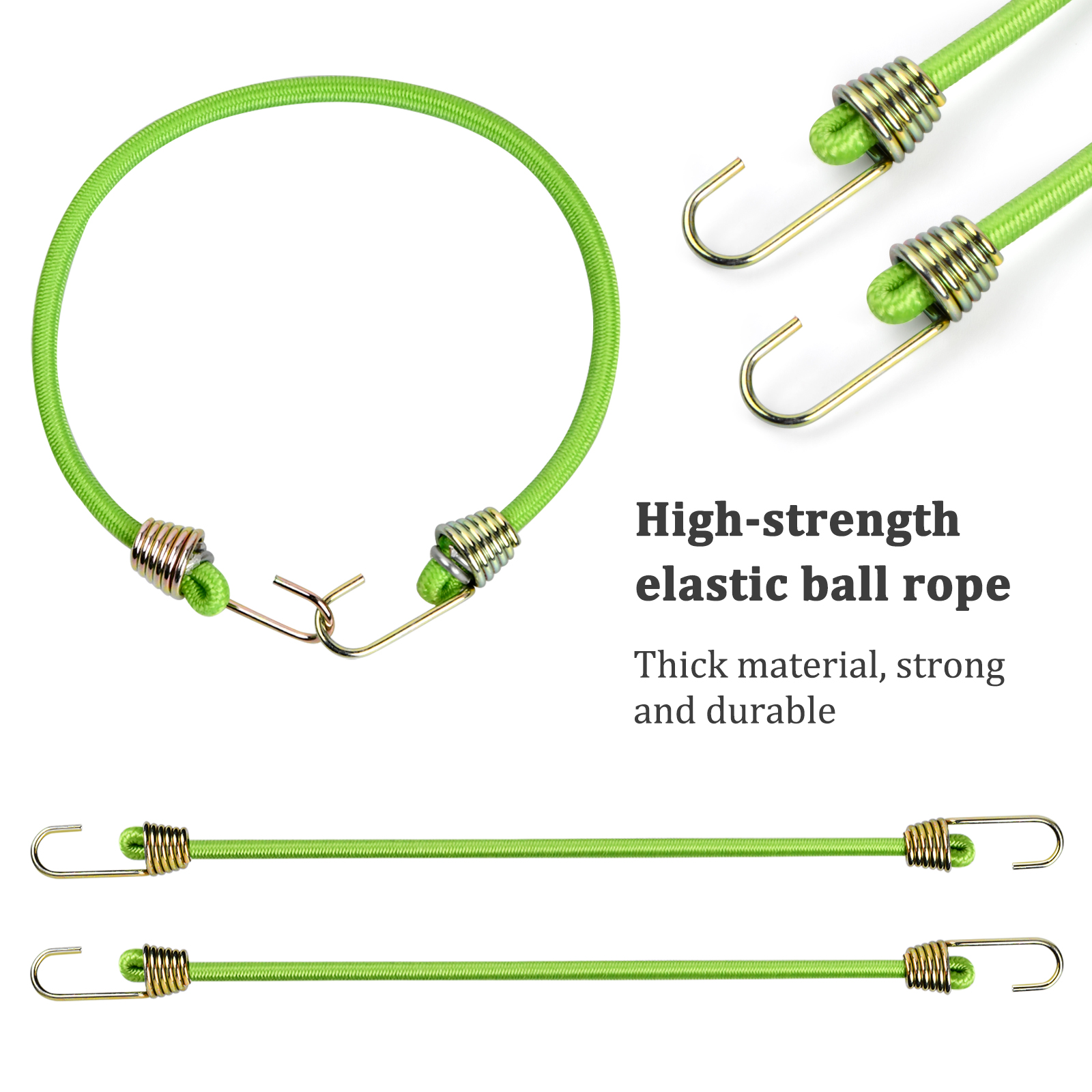 Adjustable Flat Bungee Cord with Hooks, 4 Pack Bungie Straps Long Bungi  Rope for Hand Carts, Heavy Duty Cargo, Luggage Rack, Camping, Gardening