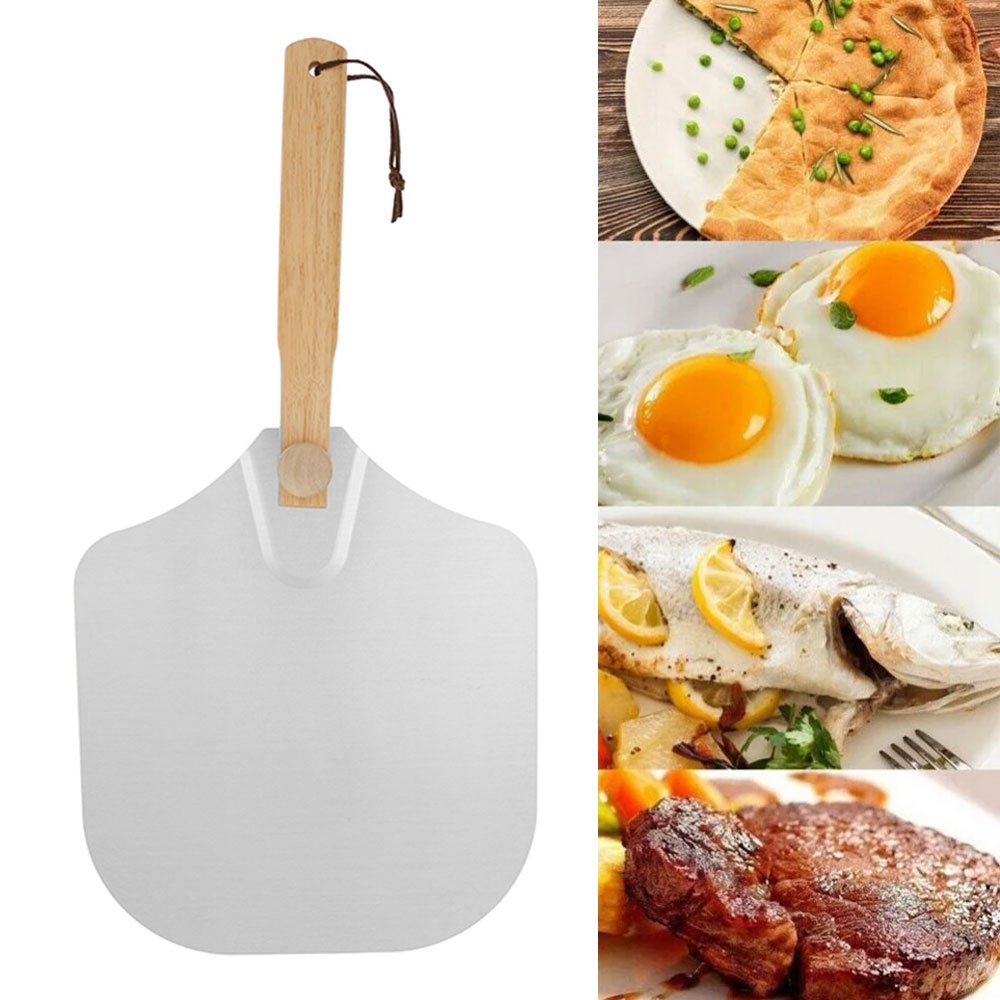 Wooden Pizza Spatula Paddle with Silicone Brush Pizza Transfer Shovel  Hanging Pizza Cutting Board for Making Pizza Baking Bread