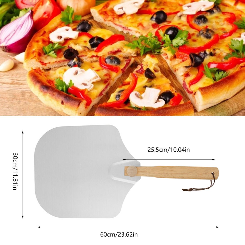 Pelle à pizza en acier inoxydable avec manche en plastique pliable