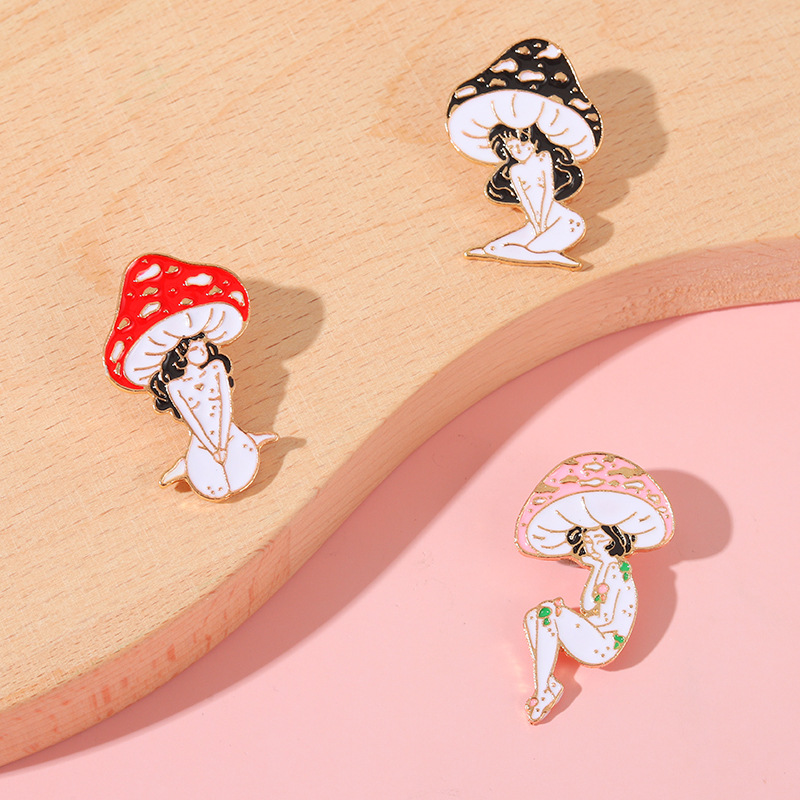 Cute Cartoon Sun Mushroom Jewelry Brooch Collar Pin Enamel - Temu