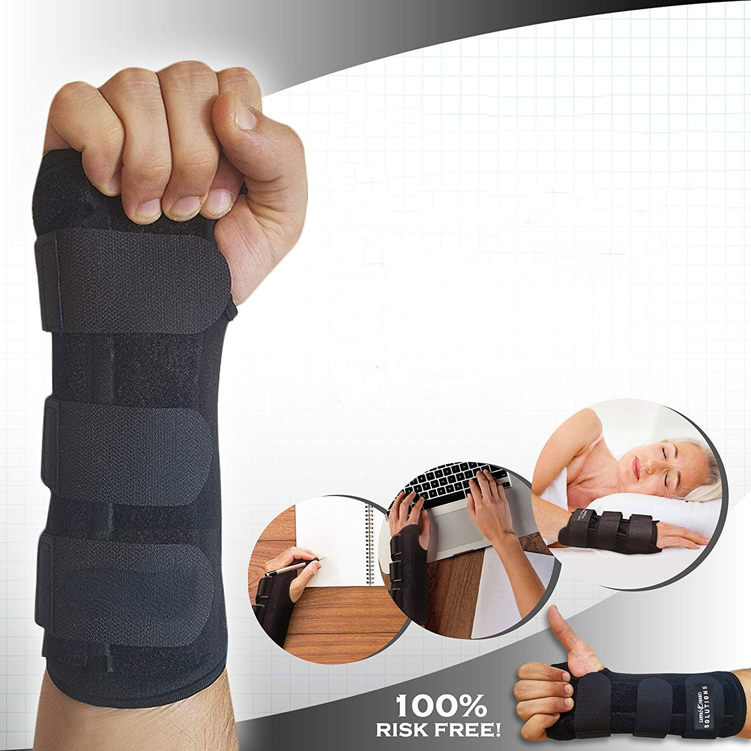 Breathable Hand Wrist Brace Support Splint Carpal Tunnel Sprain Arthritis  Gym