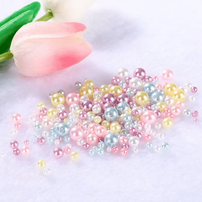 150Pcs/Pack Mix Size 3/4/5/6/8mm Beads With Hole Colorful Pearls