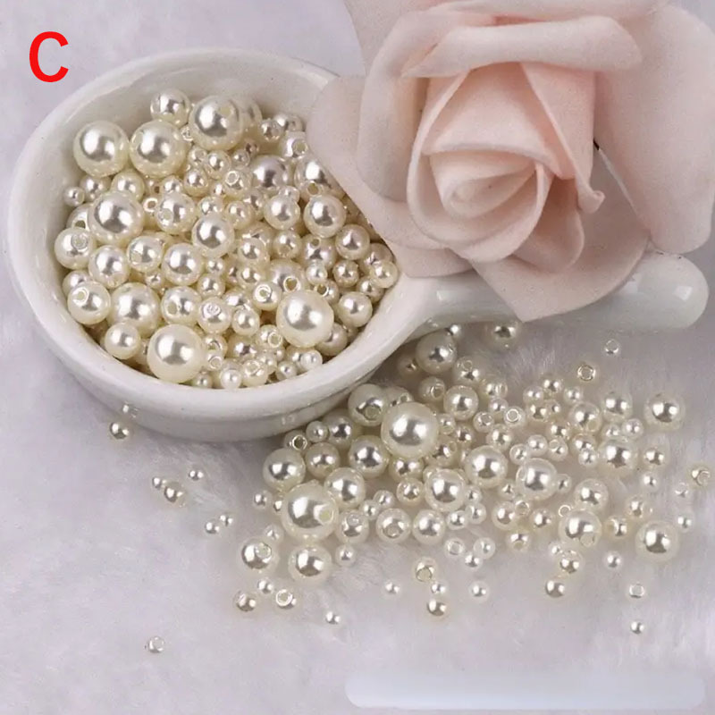 150Pcs/Pack Mix Size 3/4/5/6/8mm Beads With Hole Colorful Pearls