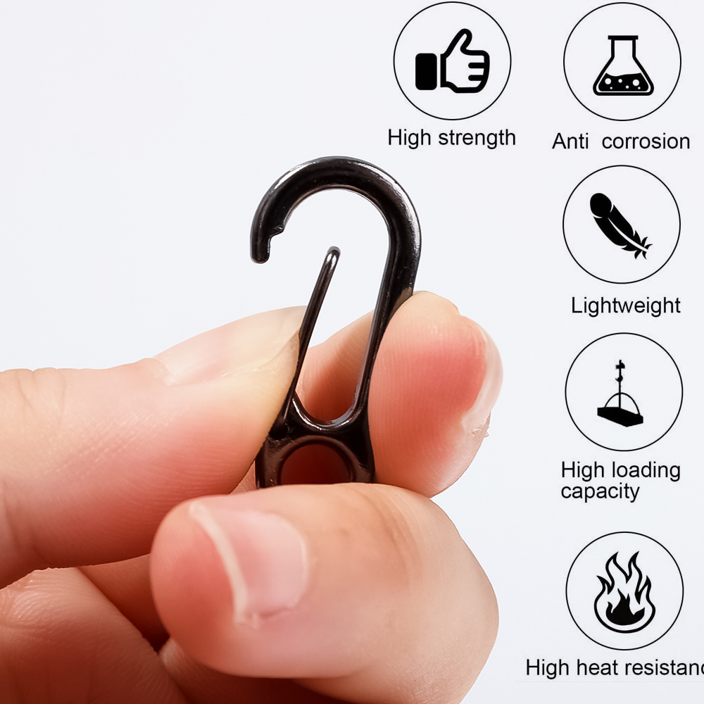 Acrux7 20 Pcs Small Carabiner Clip 1.57 Inch Stainless Steel Spring Snaps  Hook M4 for Keys