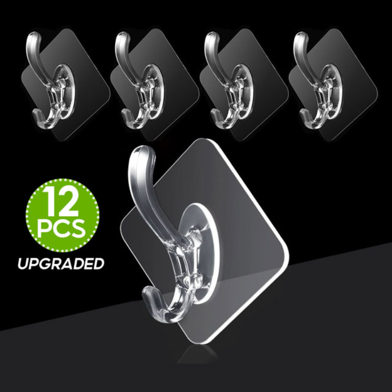 12Pcs Adhesive Hooks for Hanging Heavy Duty Wall Hooks Self Adhesive Towel  Coat Hooks