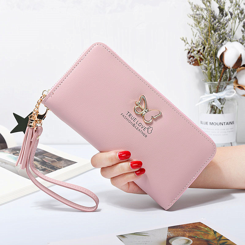 Women's Trendy Long Wallet, Faux Leather Clutch Coin Purse, Butterfly Decor  Credit Card Holder - Temu