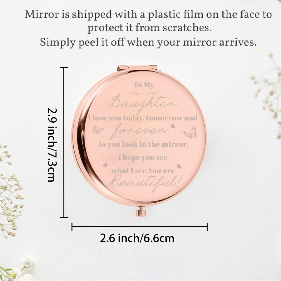  Daughter Gift from Mom Dad Rose Gold Compact Makeup Mirror  Stocking Stuffers for Teen Girls Daughter in Law Gifts for Daughter  Birthday Valentines Day Graduation Teen Girls Gift Ideas : Beauty