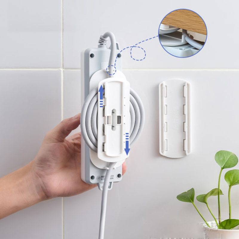 Dream Lifestyle Adhesive Power Strip Holder Wall Mount Power Outlet Strip Holder  Sticker Fixer, Mount Punch Free Cable Management, Plug Socket Catcher Holder  Router Manager Wire Clip Storage 