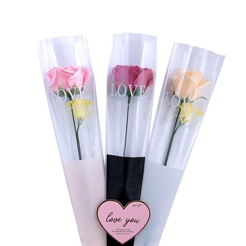 20Pcs Bouquet Bags Plastic Flower Wrapping Rose Packaging OPP Bags For  Mother's Day Graduation Wedding Birthday Valentine's Day