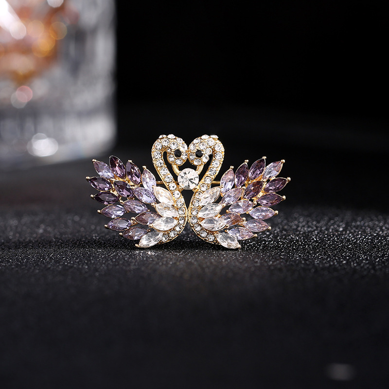 Prendedor Mujer Abeja Broches Clip Elegante Pins Cristal