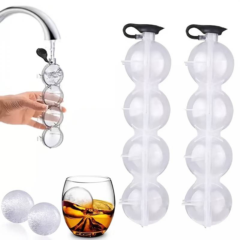 4 Holes Round Ice Cube Maker Mold Whiskey Cocktail Ice Ball Tray