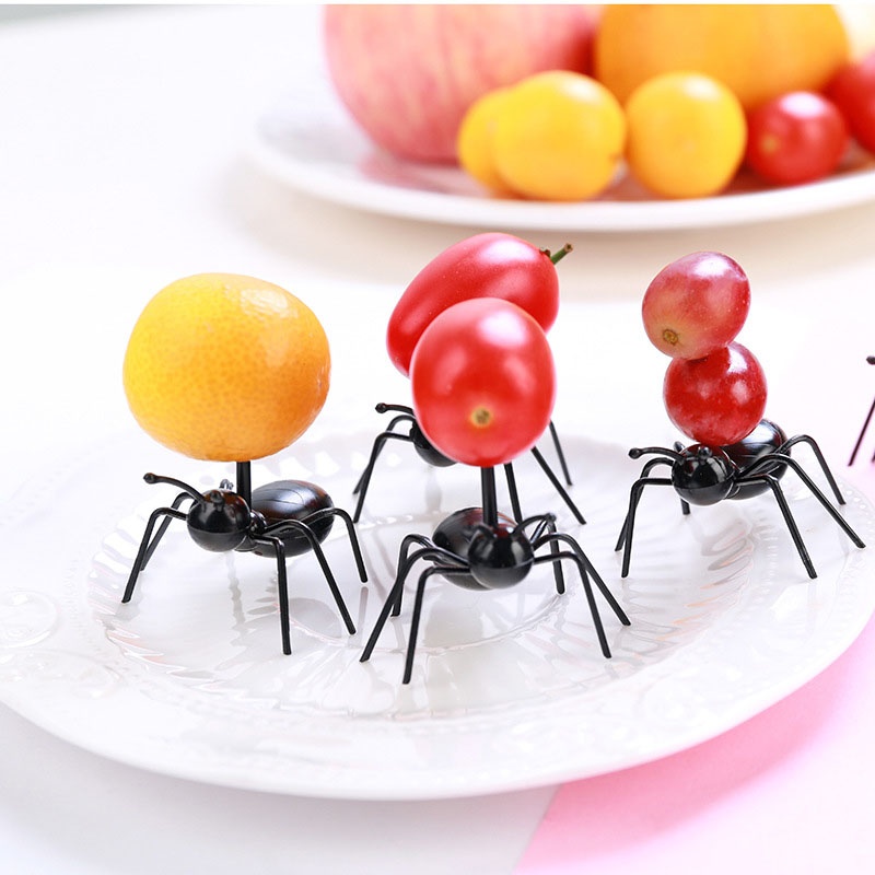 6 PCS/Set Bee Lovely Cartoon Animal Food Fruit Forks Snack Dessert