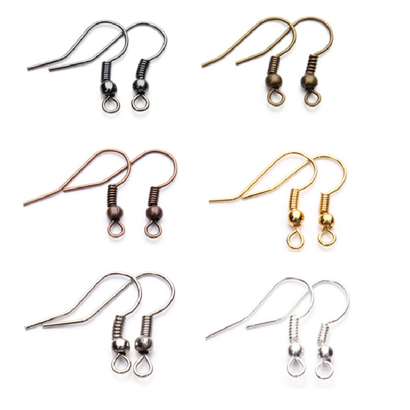  Earring Hooks Wholesale,400pcs Hypoallergenic Fish Earring Hooks  Ear Wires with Ball & Coil and 400pcs Clear Earring Backs for Jewelry  Making Crafting,4 Colors