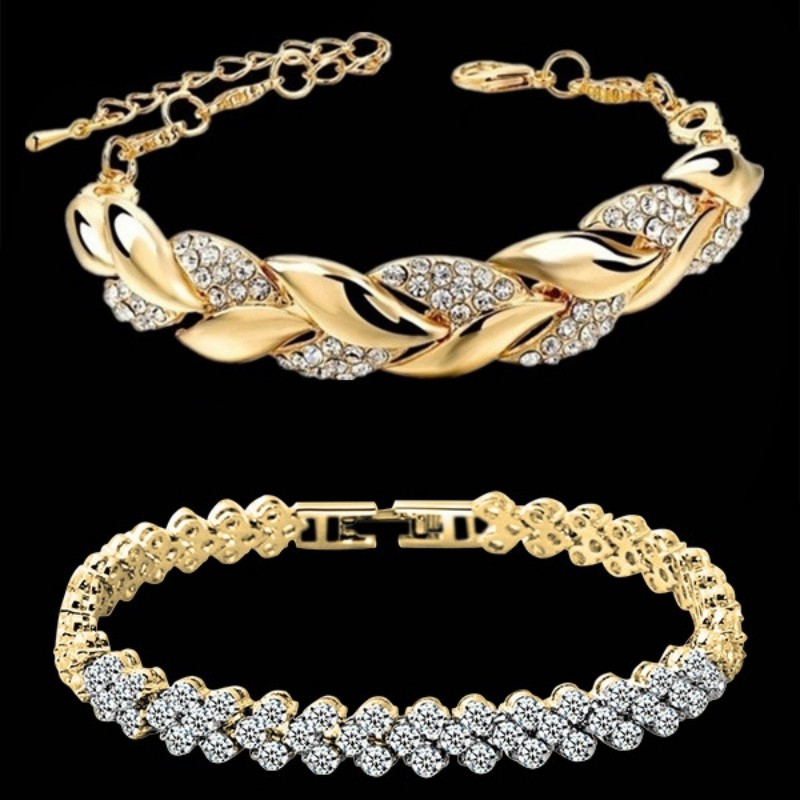 Bracelet Transparent Brillant En Cristal Pour Femmes, 1 Piece, 27 Couleurs,  Plein De Strass, Elastique, Cadeau - Bracelets