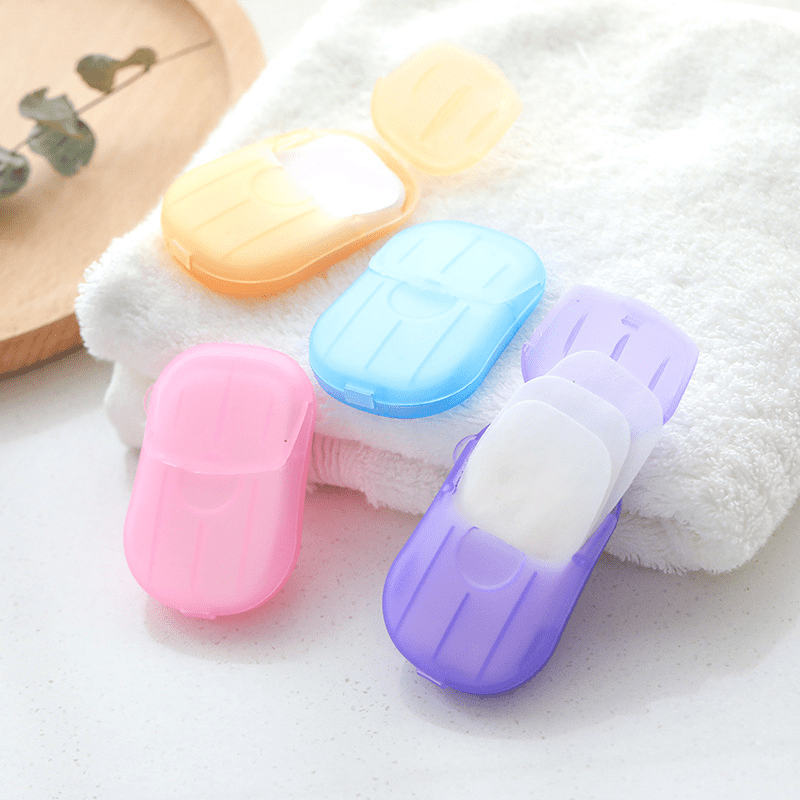 10pcs Mini Disposable Soap Paper For Outdoor Camping Hiking Barbecue