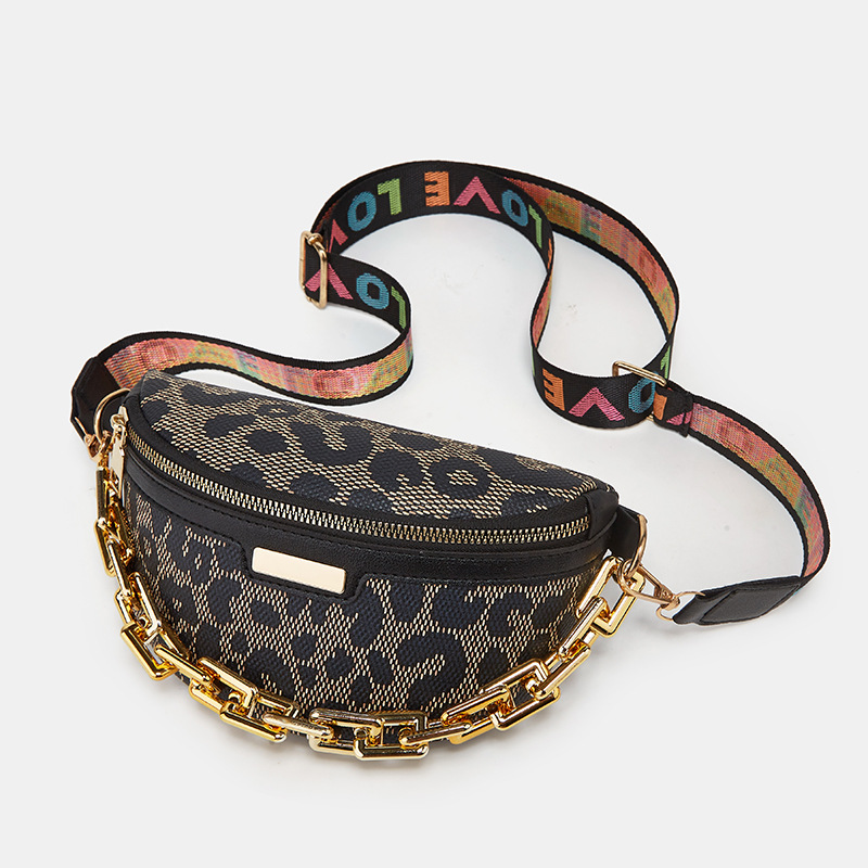 Y2k Leopard Fanny Pack Women s Chain Decor Crossbody Bag Pu Temu