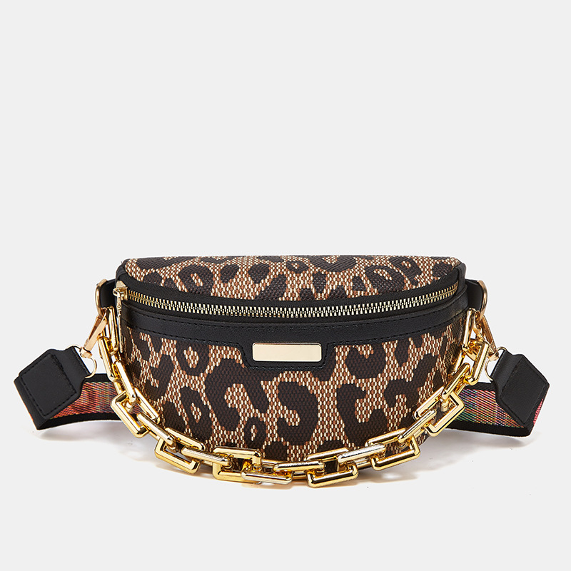 Leopard Pattern Belt Bag, Women's Pu Leather Chest Bag, Casual Crossbody  Purse For Outdoor Travel - Temu