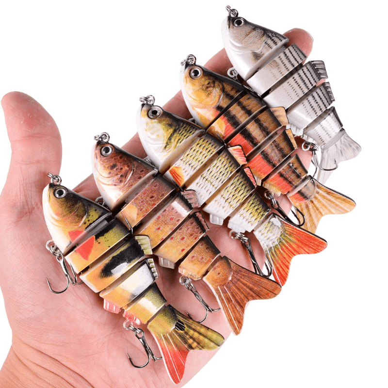 5Pcs 10cm 17g Fishing Lure Artificial Simulation Plastic 6 Segment