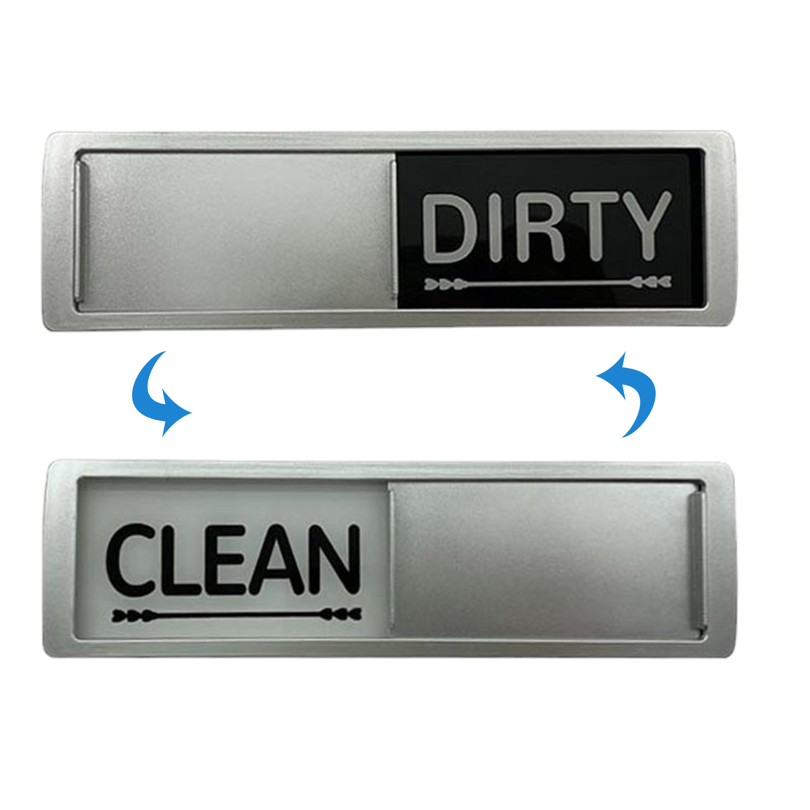 Aimant de lave-vaisselle Clean Dirty Sign Aimant de réfrigérateur double  face (grain de bois horizontal café blanc argenté)