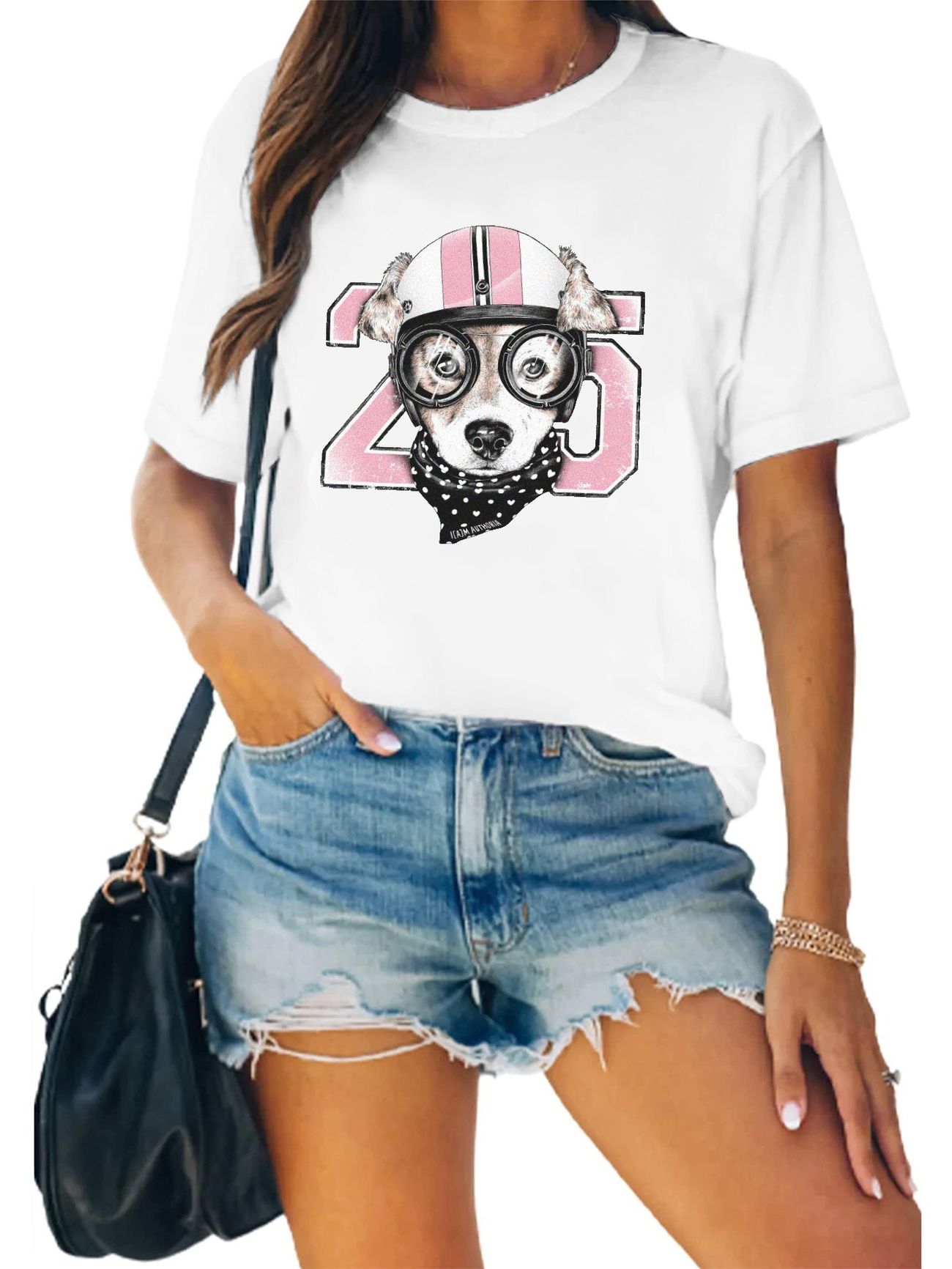 T Shirts For Women With Funny Dog Print Casual Short Sleeve Breathable  Sports Tee Women's Summer Tops | High-quality & Affordable | Temu Canada