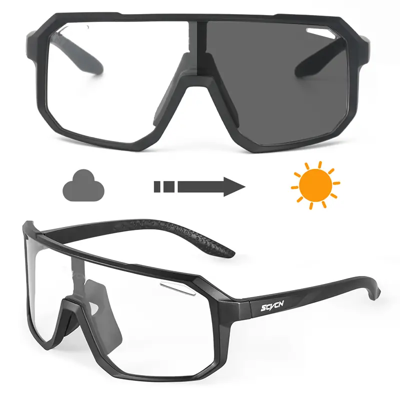 SAWUTPV Occhiali da Ciclismo Fotocromatici Antivento UV400 Protezione  Polarizzati Sport Bike Occhiali da Sole per Uomo Donna