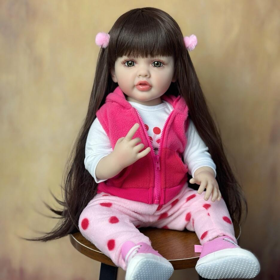 55 Cm 22 Inch New Full Silicone Reborn Baby Girl Doll Classic Dress Up ...