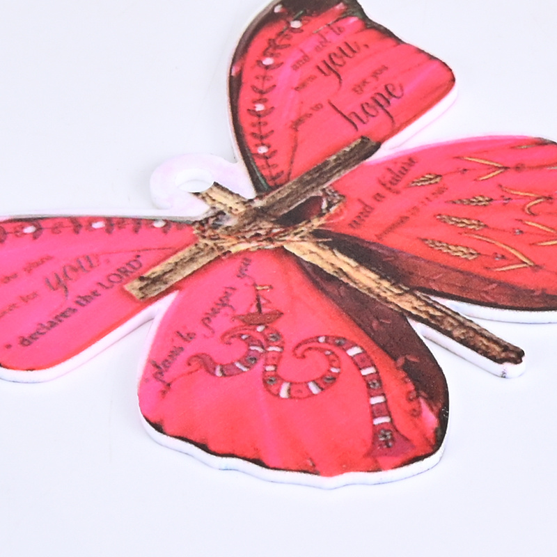 Red Butterfly Mirror Key Chain