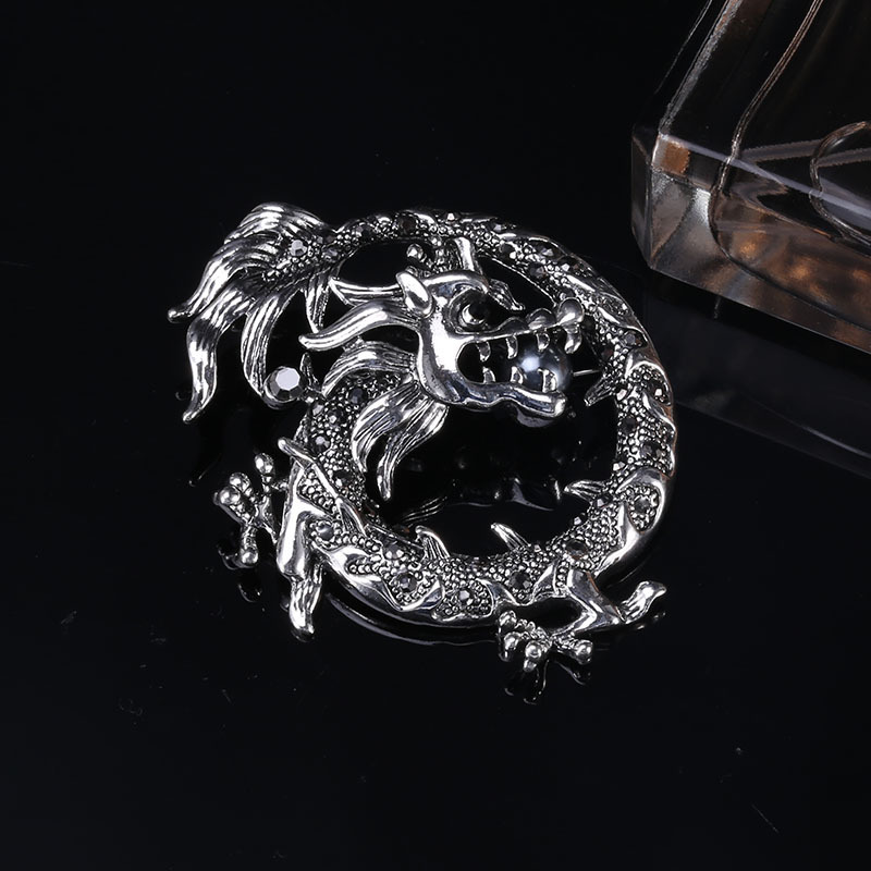 Chinese Zodiac Retro Dragon Rhinestone Gothic Punk Brooches Pins Corsage  Scarf Clips Safety Pin Women Girls Vintage Clothing Decoration - Jewelry &  Accessories - Temu