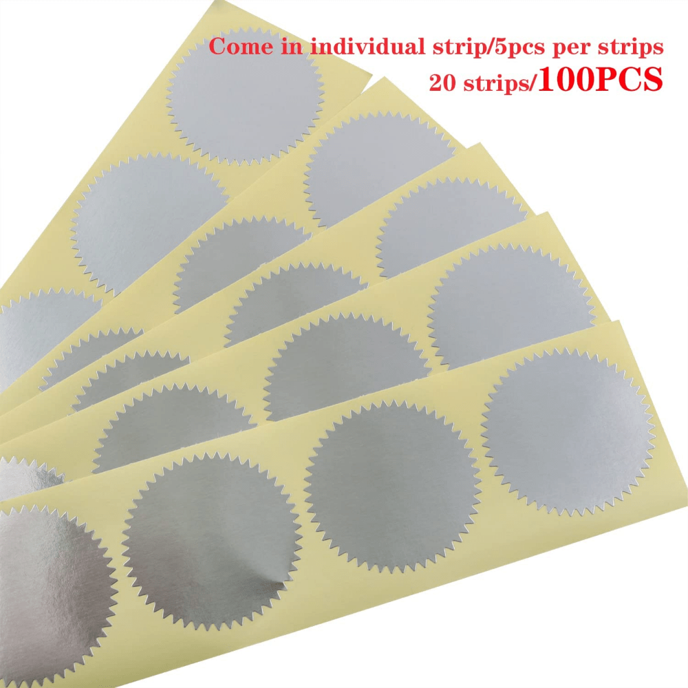 100pcs Gold Blank Embosser Stickers 45mm Metallic Foil Embossing