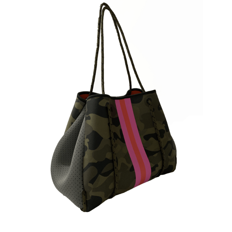 Camouflage Pattern Tote Bag, Neoprene Summer Beach Bag