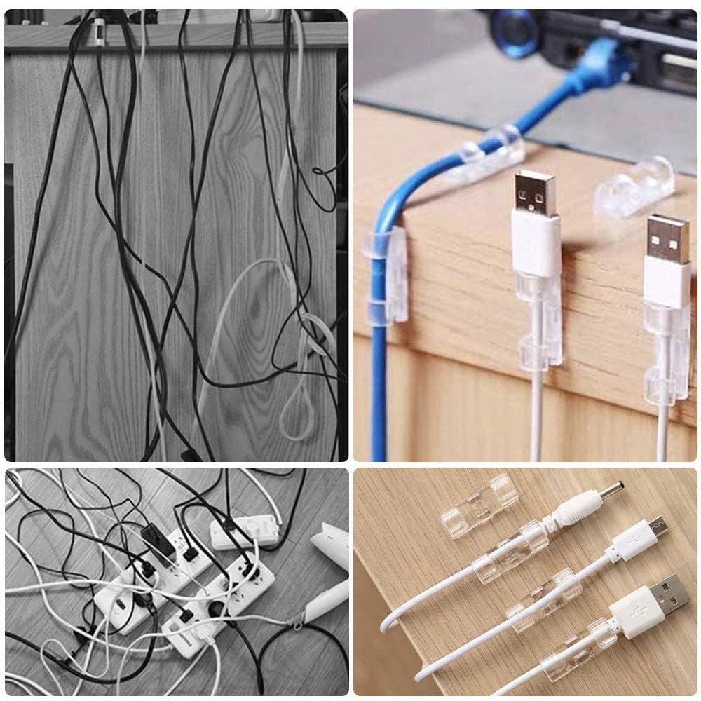 Cable Management Clips Adjustable Adhesive Cable Organizers - Temu