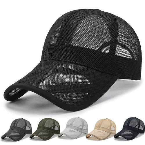 hollow out baseball cap for men and women mesh breathable adjustable solid hat for outdoor activities summer holiday