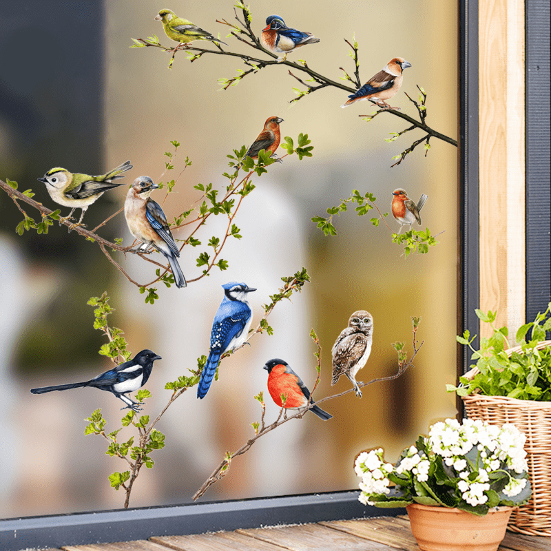 Décalcomanie autocollant mural & vitrine fleurs de cerisier design