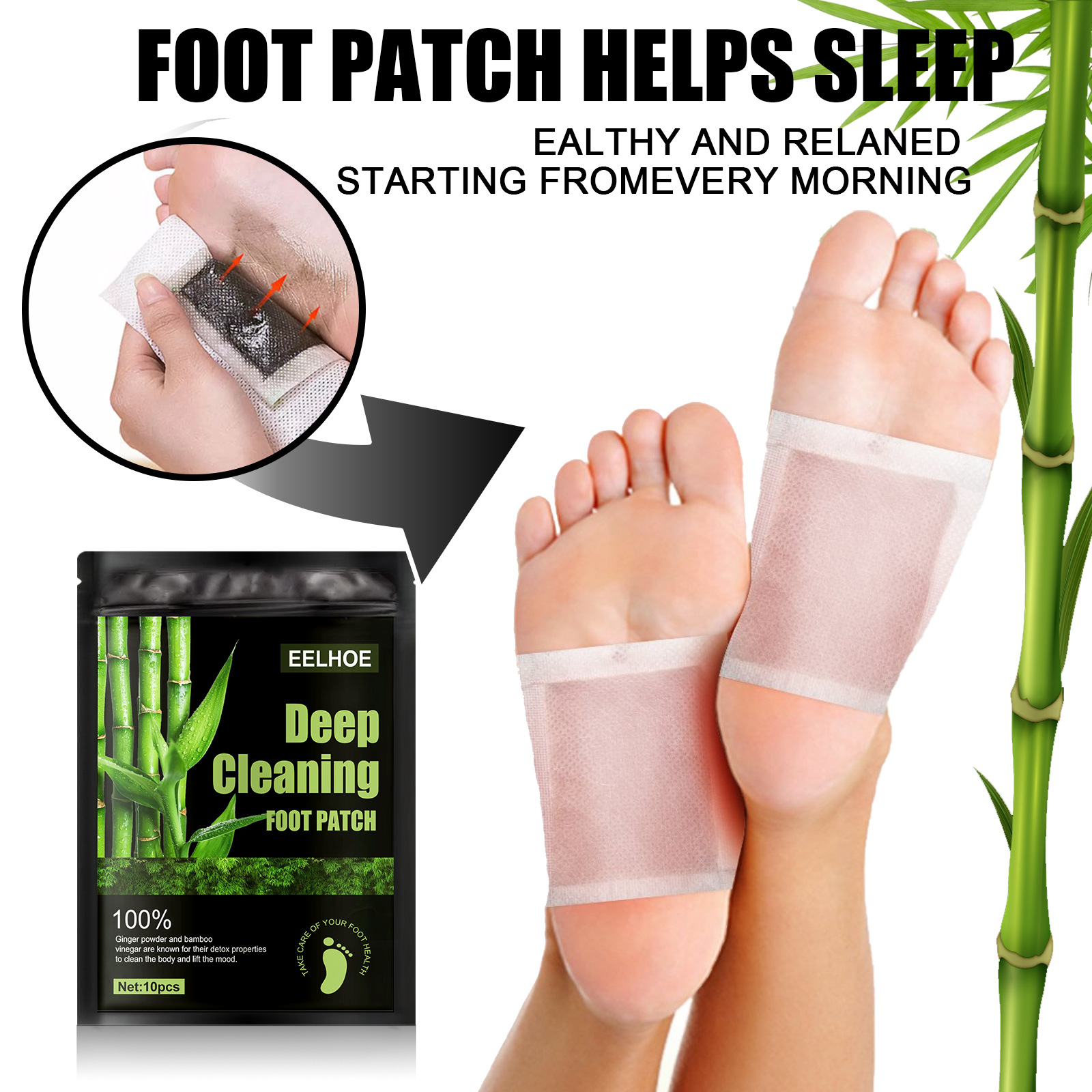 10pcs Natural Foot Patch for Relaxing Body and Sleep Quality