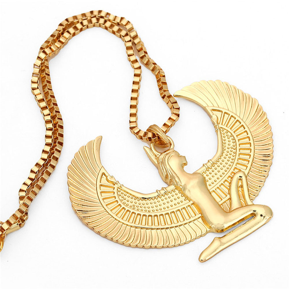 Hip Hop Ancient Egyptian Moissanite Pendant Necklace Chain Punk