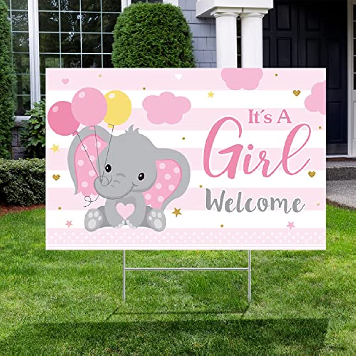 Blue Elephant Baby Shower Welcome Sign - Announce It!