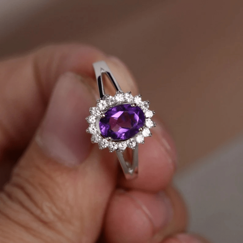 Fashion Trend Exquisite Colorful Oval Zircon Ring Women - Temu