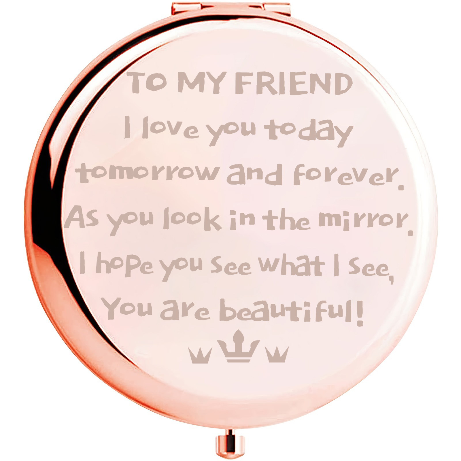 Cadeau pour les amis femmes femmes, anniversaire de l'amitié du meilleur ami,  cadeau inspirant pour elle-miroir compact gravé (nous serons amis jusqu'à  ce que nous soyons vieux)