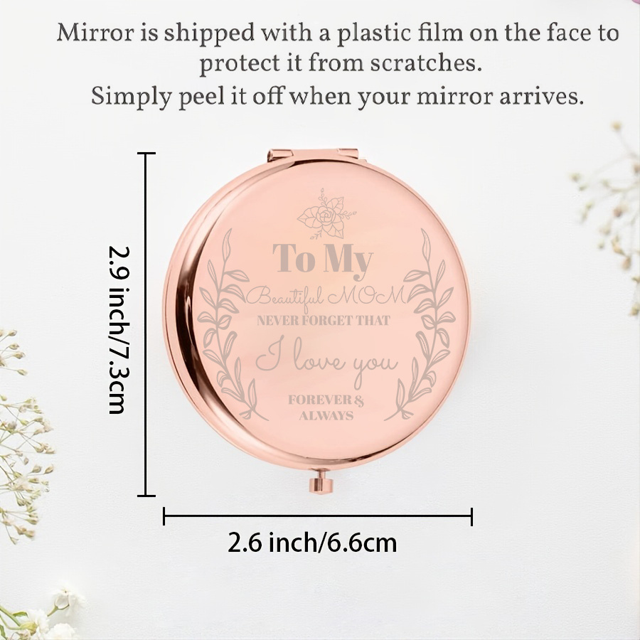 Mom Birthday Gifts for Mom - I Love You Mom Rose Gold Compact Mirror I Gifts for Mom from Daughter I Mom Gifts for Birthday I Mom Gifts for