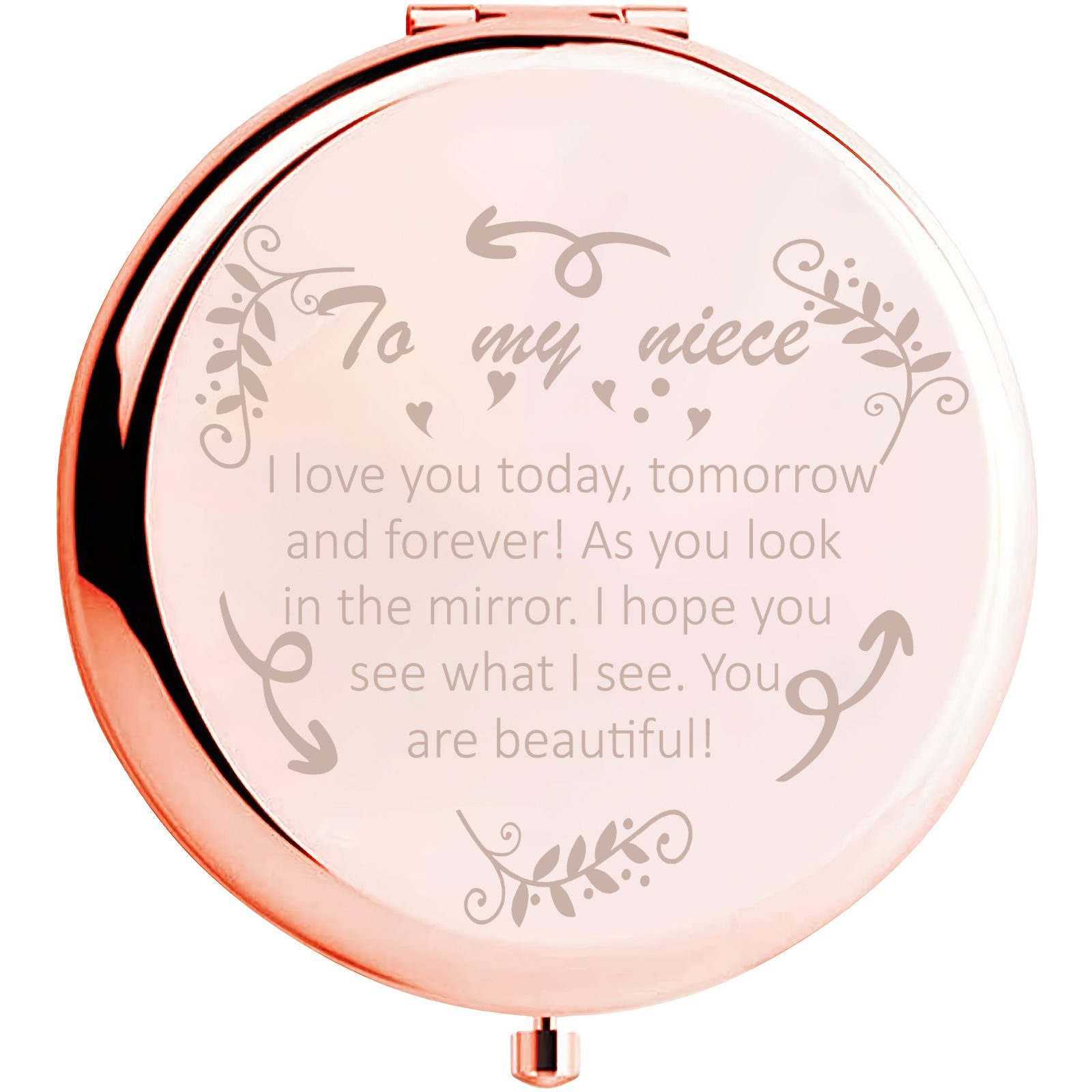 Personalized Travel Compact Mirror for Niece - Perfect Gift for Birthdays, Christmas, and Graduation