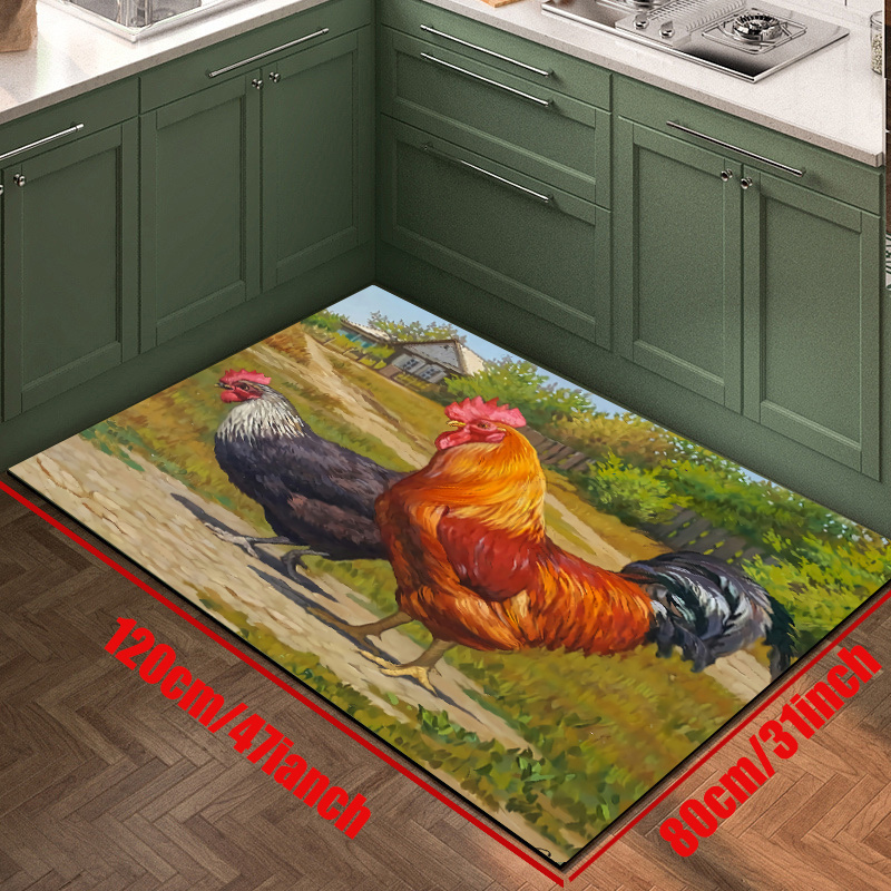 Juego De 2 Alfombras De Cocina De Gallo Para Decoracion De C