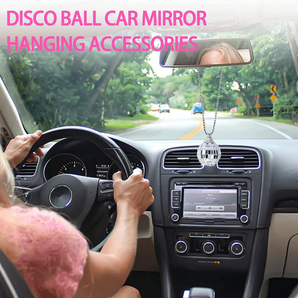 Disco Ball Car Mirror Pendant Silverfashion Disco Ball Car Pendant Creative  Car Rear View Mirror Hanging ornament 