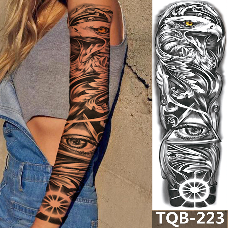 Men Black Totem Arm Tattoo Sticker Waterproof Temporary Tattoo Forearm  Tattoo