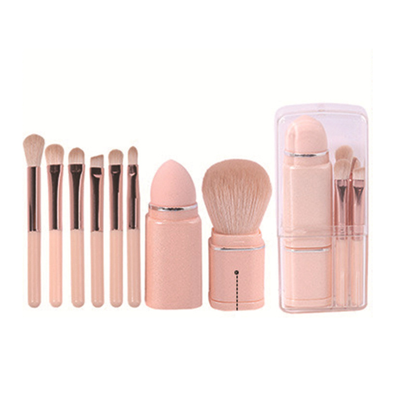 8 in 1 Portable Makeup Brushes Set for Travel & Contouring