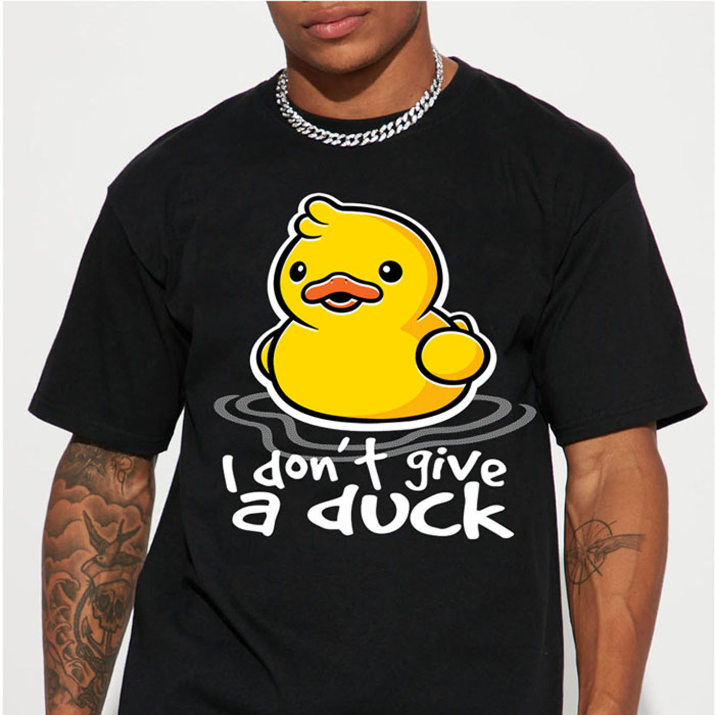 

Men's Casual "i Don't Give A Duck" Cartoon Spider Print Crew Neck Short Sleeves T-shirts For Summer